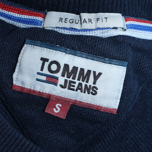 Tommy Jeans Men Blue Regular Fit Crew Neck Logo Sweatshirt S - Image 6