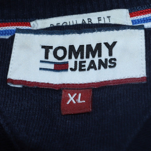 Tommy Jeans Men Navy Blue XL Crew Neck Logo Sweatshirt Regular Fit - Image 5