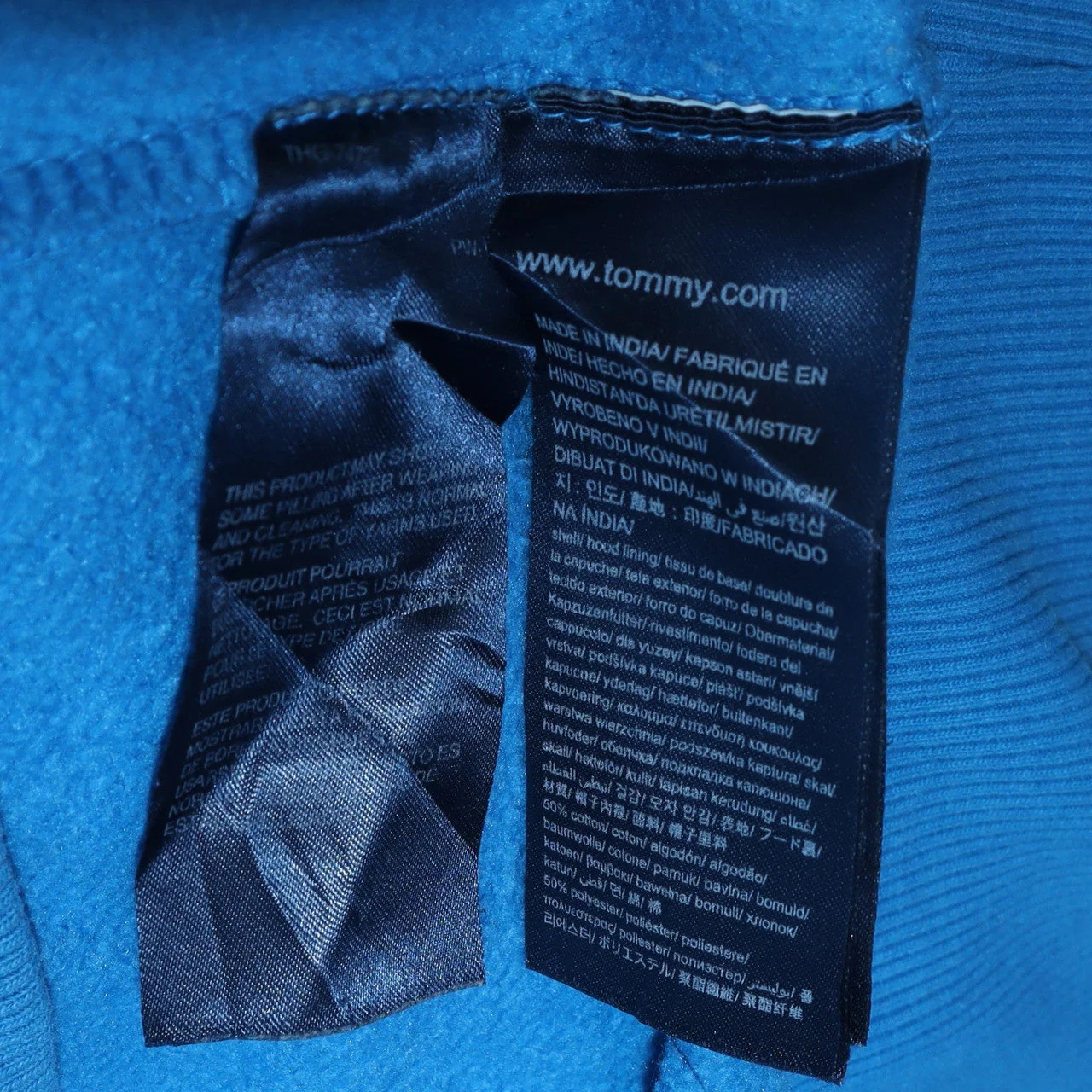 Tommy Jeans Men’s Blue Pullover Hoodie L Relaxed Fit Embroidered Logo - Image 6