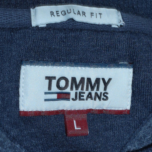 Tommy Jeans Men’s Blue Pullover Sweatshirt L Regular Fit Logo - Image 5