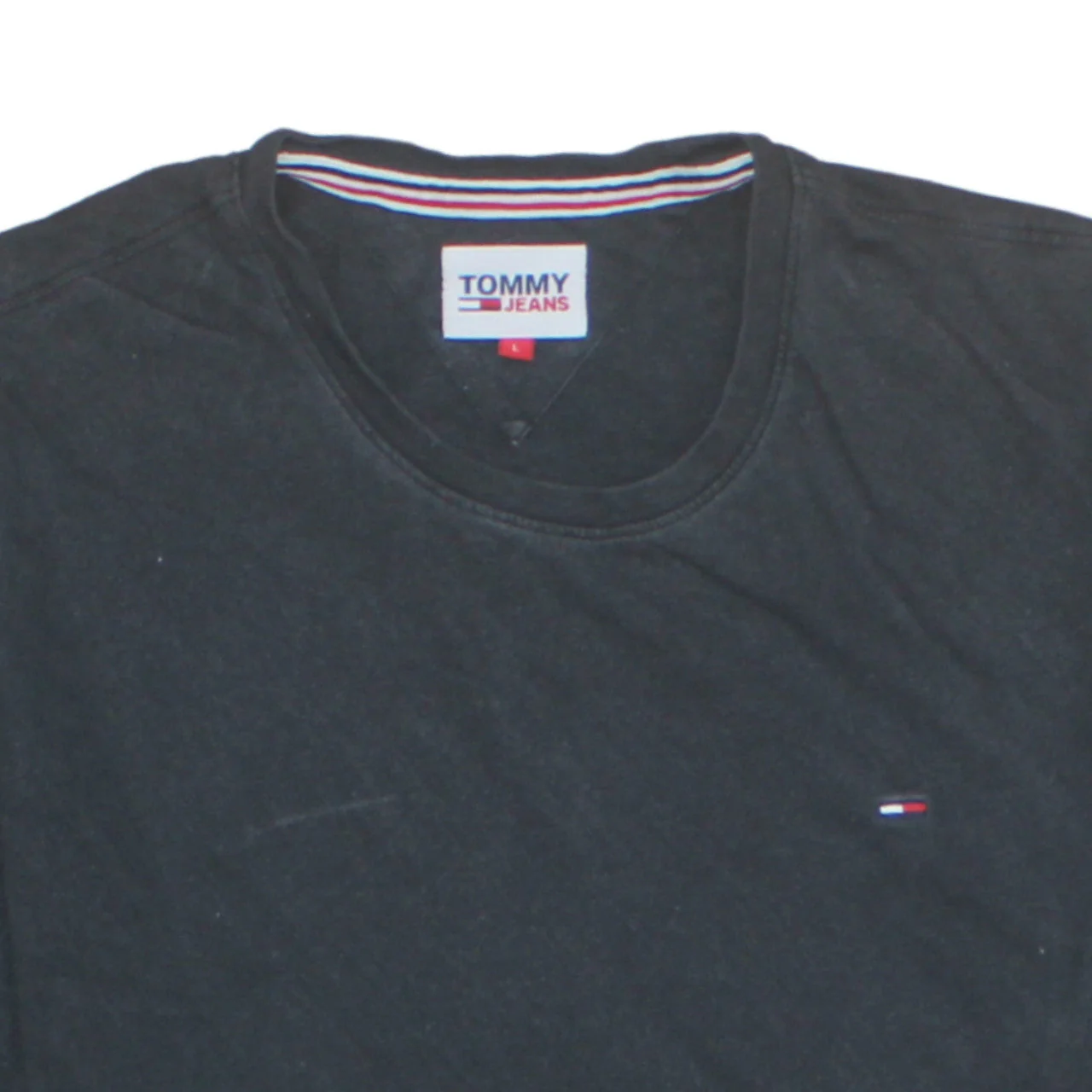Tommy Jeans Men's Black Cotton Crew Neck Short Sleeve T-Shirt Size L - Image 7