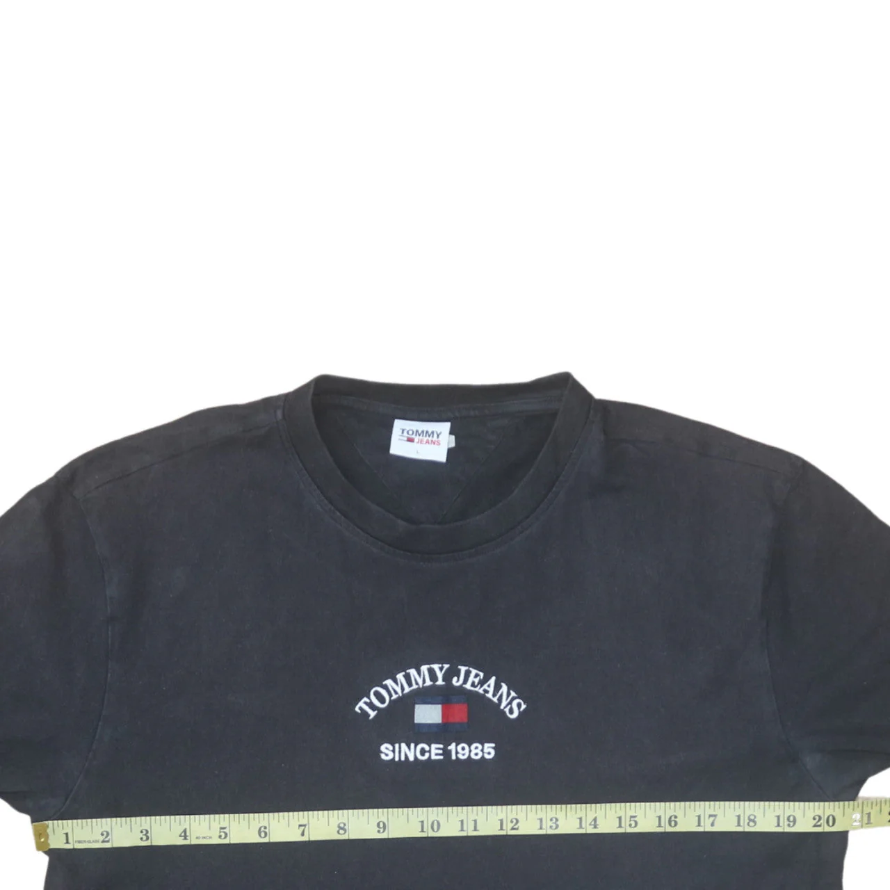 Tommy Jeans Men's Black Cotton Embroidered Logo T-Shirt Size L - Image 2