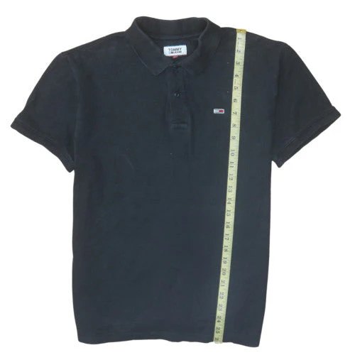 Tommy Jeans Men's Black Cotton Polo Shirt Size L Classic Fit - Image 2