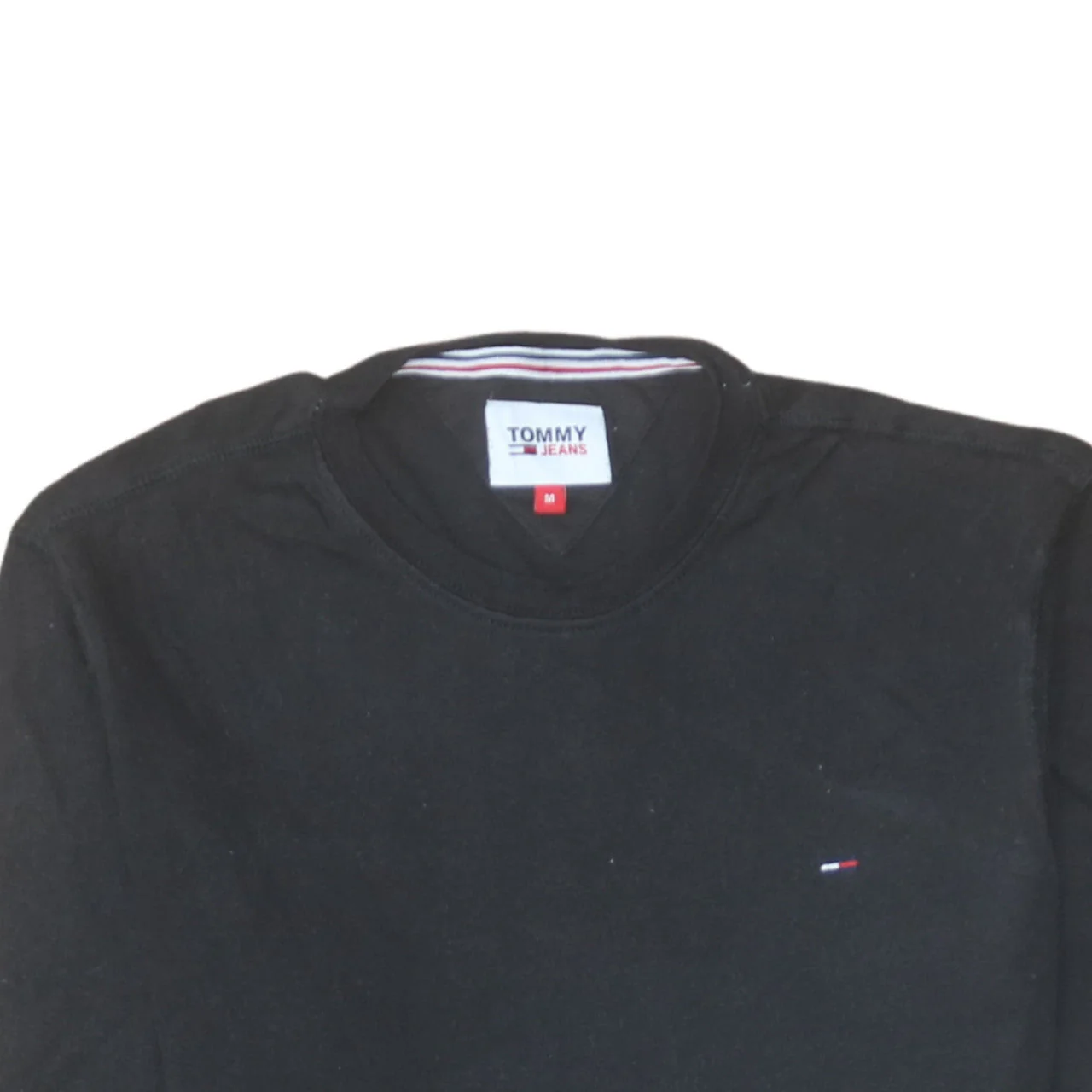 Tommy Jeans Men's Black Long Sleeve Cotton Crew Neck T-Shirt M - Image 7