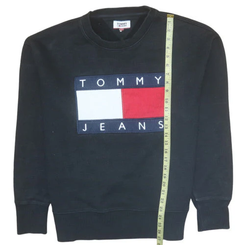 Tommy Jeans Men's Black XL Pullover Sweatshirt Crew Neck Cotton - Image 3