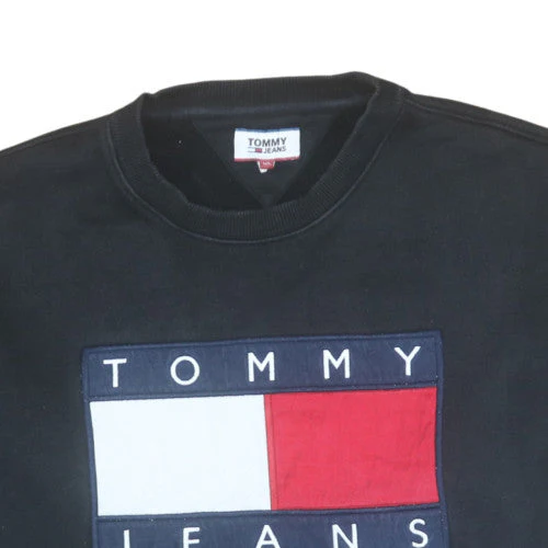Tommy Jeans Men's Black XL Pullover Sweatshirt Crew Neck Cotton - Image 8