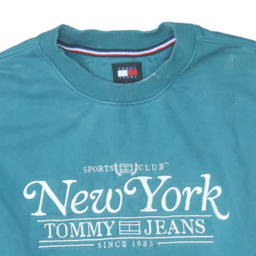 Tommy Jeans Men's Blue Crew Neck Embroidered Sweatshirt M - Image 8
