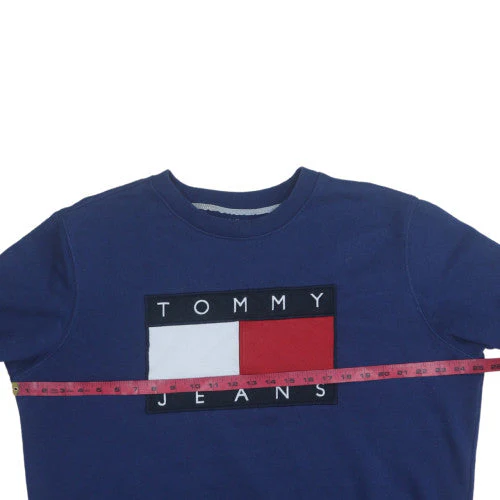 Tommy Jeans Men's Blue Crew Neck Logo Sweatshirt XL Pullover - Image 2