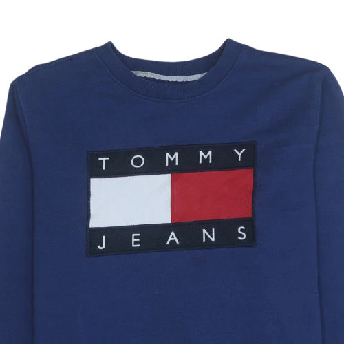 Tommy Jeans Men's Blue Crew Neck Logo Sweatshirt XL Pullover - Image 8