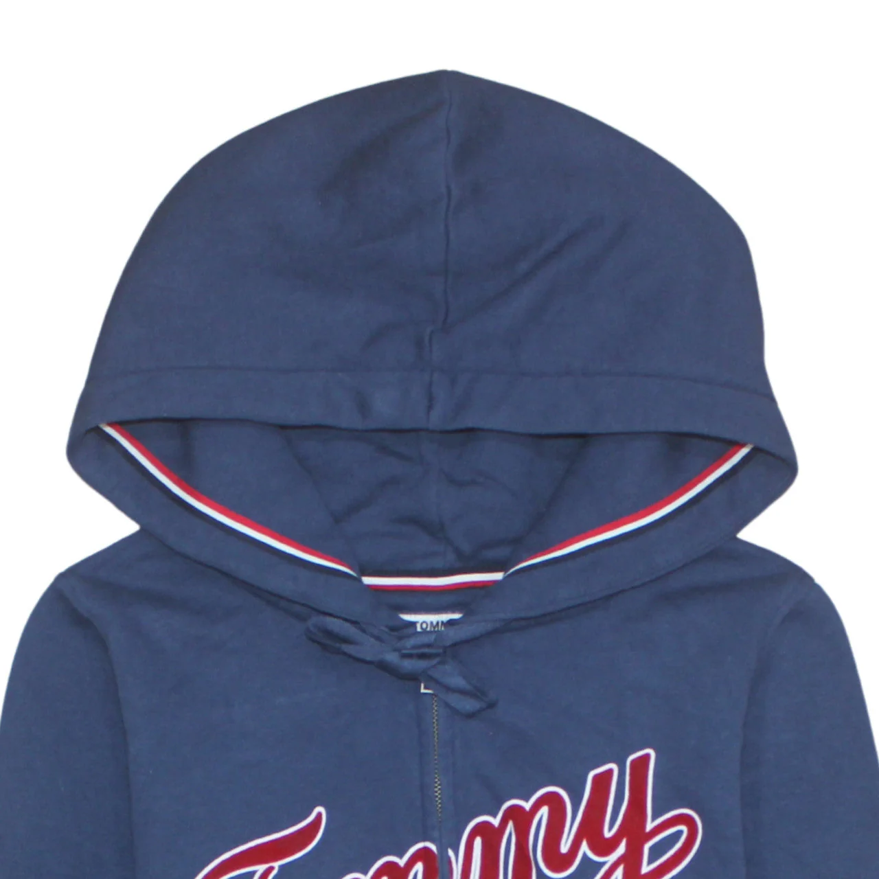 Tommy Jeans Men's Blue Full Zip Hoodie M Logo Graphic Sweatshirt - Image 3