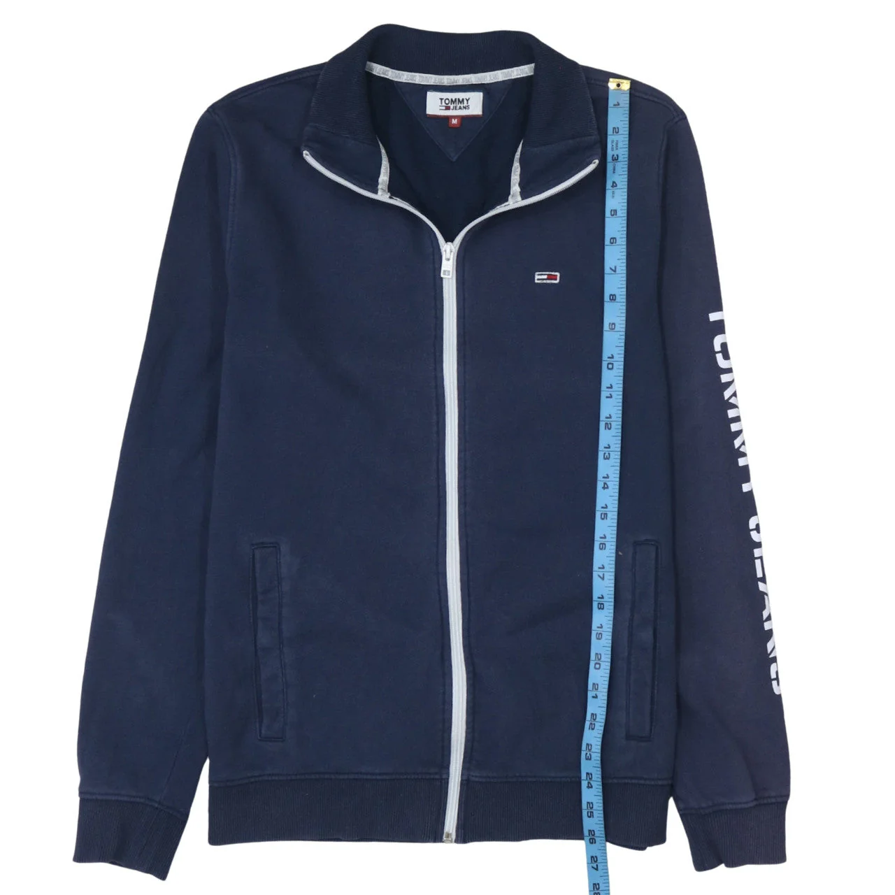 Tommy Jeans Men's Blue Full Zip Sweatshirt M Regular Fit - Image 3
