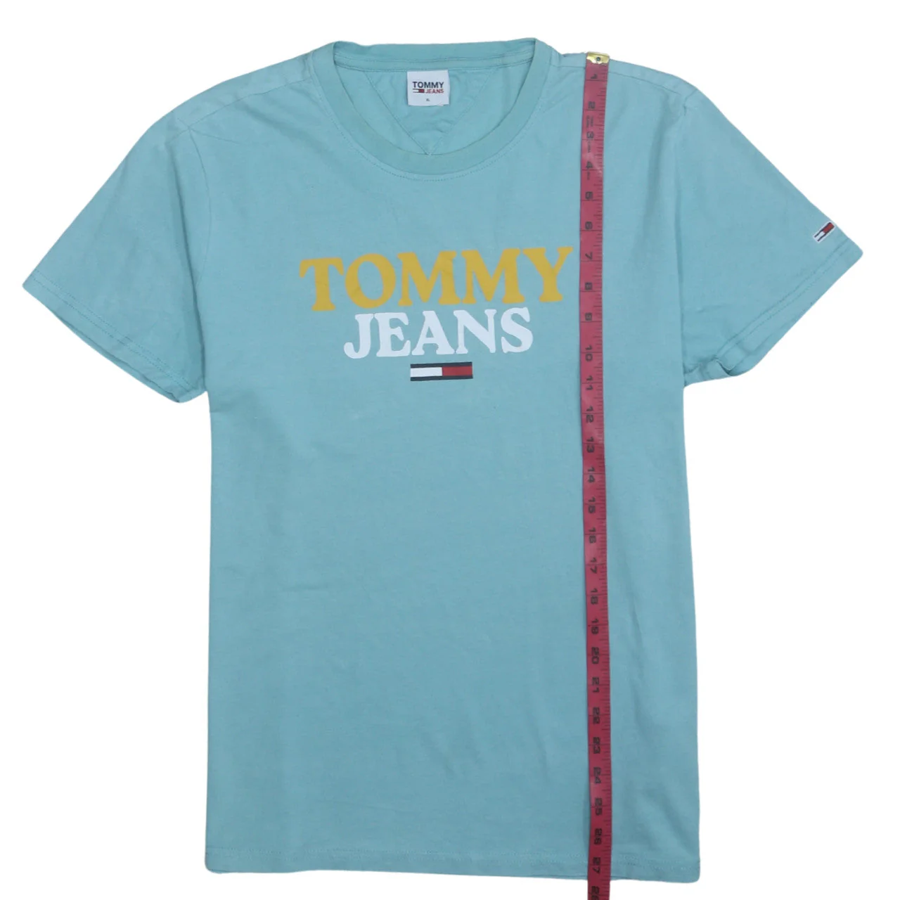 Tommy Jeans Men's Blue Graphic Logo T-Shirt XL Cotton Crew Neck - Image 2