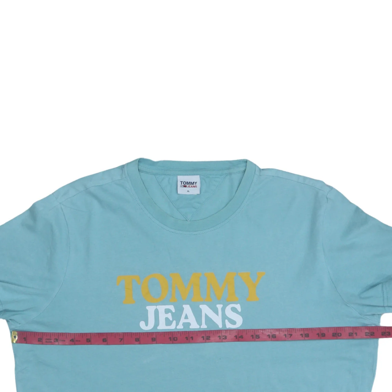 Tommy Jeans Men's Blue Graphic Logo T-Shirt XL Cotton Crew Neck - Image 3