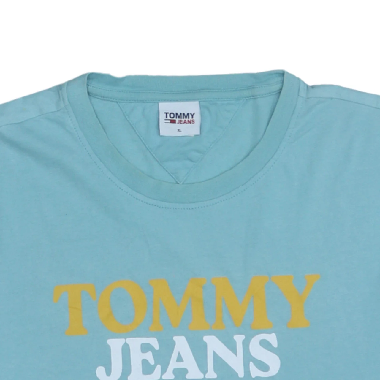 Tommy Jeans Men's Blue Graphic Logo T-Shirt XL Cotton Crew Neck - Image 8