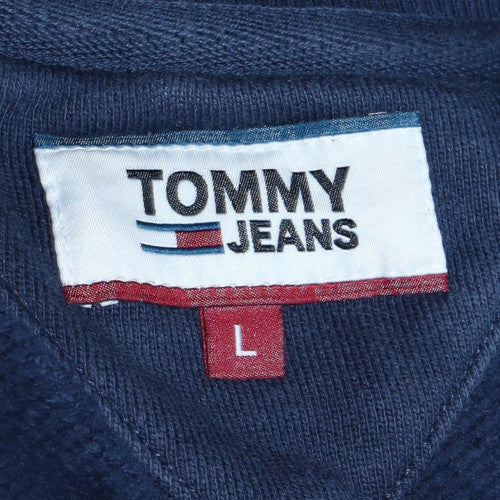 Tommy Jeans Mens Blue Large Crew Neck Sweatshirt Cotton Logo Classic - Image 5
