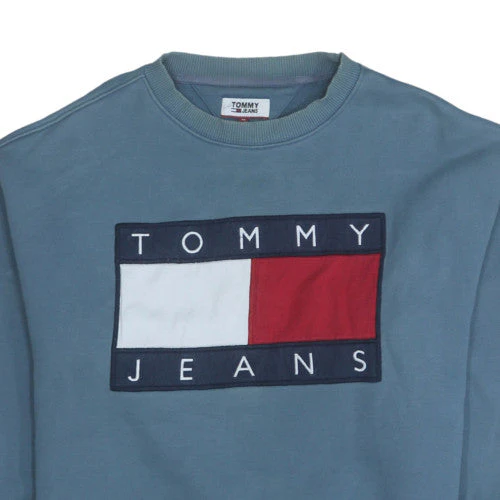 Tommy Jeans Men's Blue Logo Crew Neck Sweatshirt Size M - Image 8
