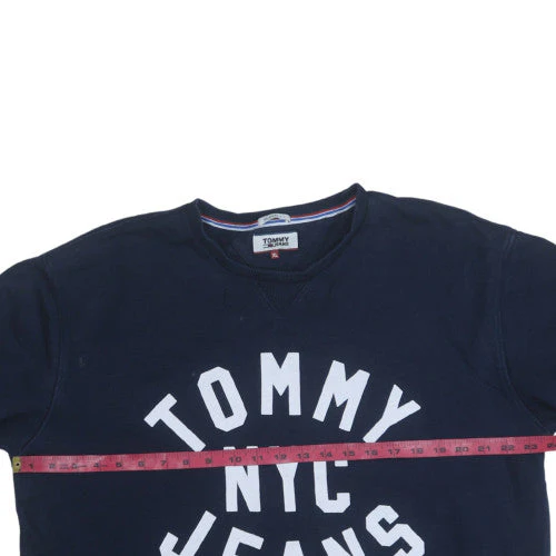 Tommy Jeans Men's Blue XL Relaxed Fit Crew Neck Sweatshirt - Image 2