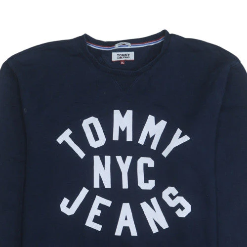 Tommy Jeans Men's Blue XL Relaxed Fit Crew Neck Sweatshirt - Image 7