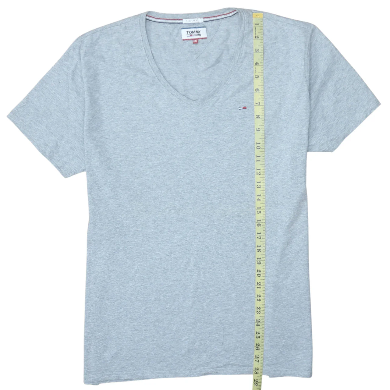 Tommy Jeans Men's Grey 2XL V-Neck Cotton Regular Fit T-Shirt - Image 3