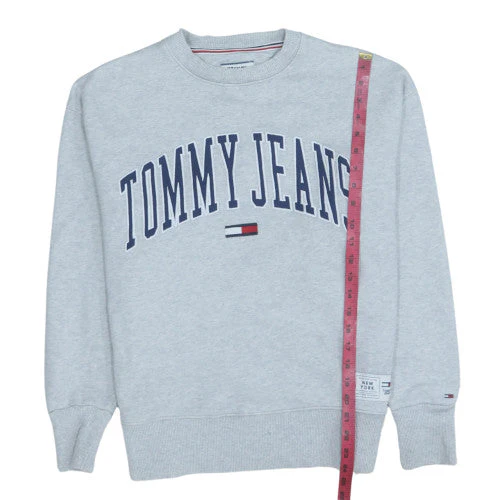 Tommy Jeans Men's Grey Logo Sweatshirt Size S Crew Neck Pullover - Image 3