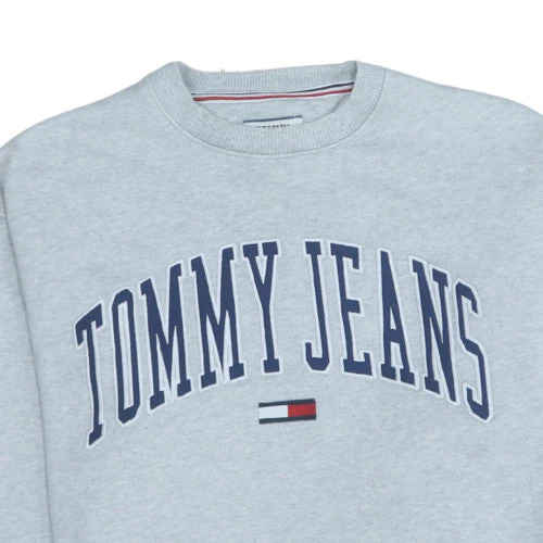 Tommy Jeans Men's Grey Logo Sweatshirt Size S Crew Neck Pullover - Image 8