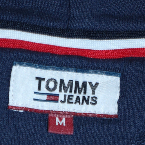 Tommy Jeans Mens Navy Full Zip Hoodie M Hooded Cotton Blend - Image 5