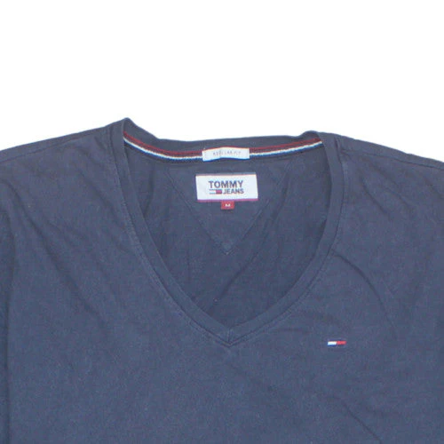 Tommy Jeans Men's Navy V-Neck Regular Fit Cotton T-Shirt M - Image 8