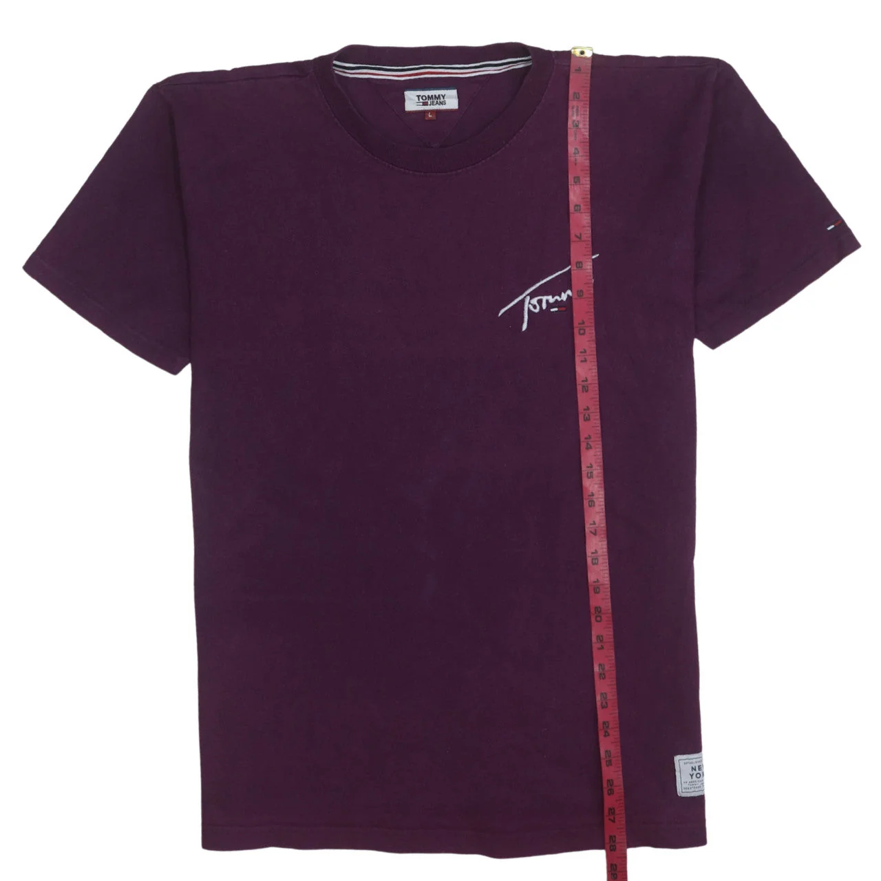 Tommy Jeans Men's Purple Logo Crew Neck Cotton T-Shirt Size L - Image 3