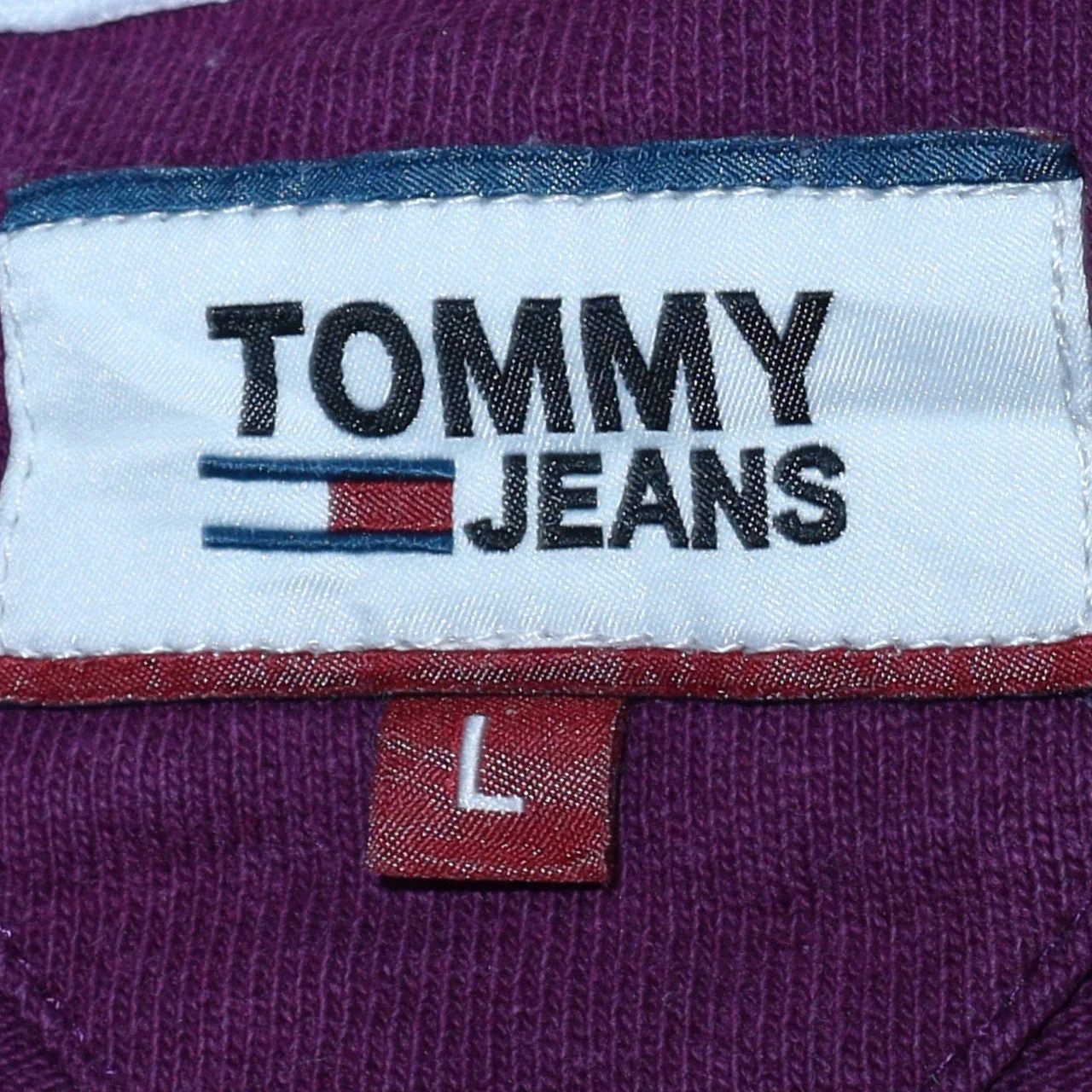 Tommy Jeans Men's Purple Logo Crew Neck Cotton T-Shirt Size L - Image 5
