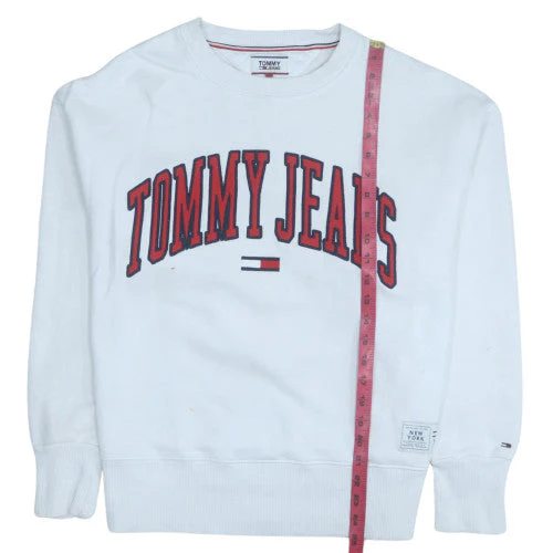 Tommy Jeans Men's White Cotton Crew Neck Sweatshirt M - Image 3