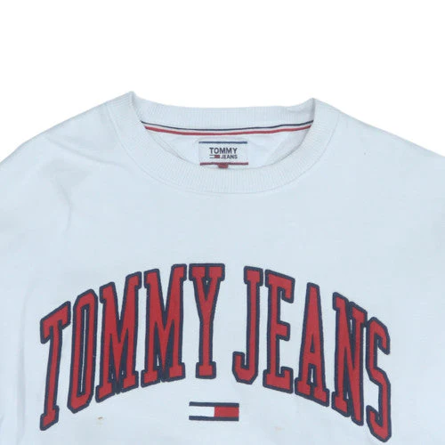 Tommy Jeans Men's White Cotton Crew Neck Sweatshirt M - Image 8
