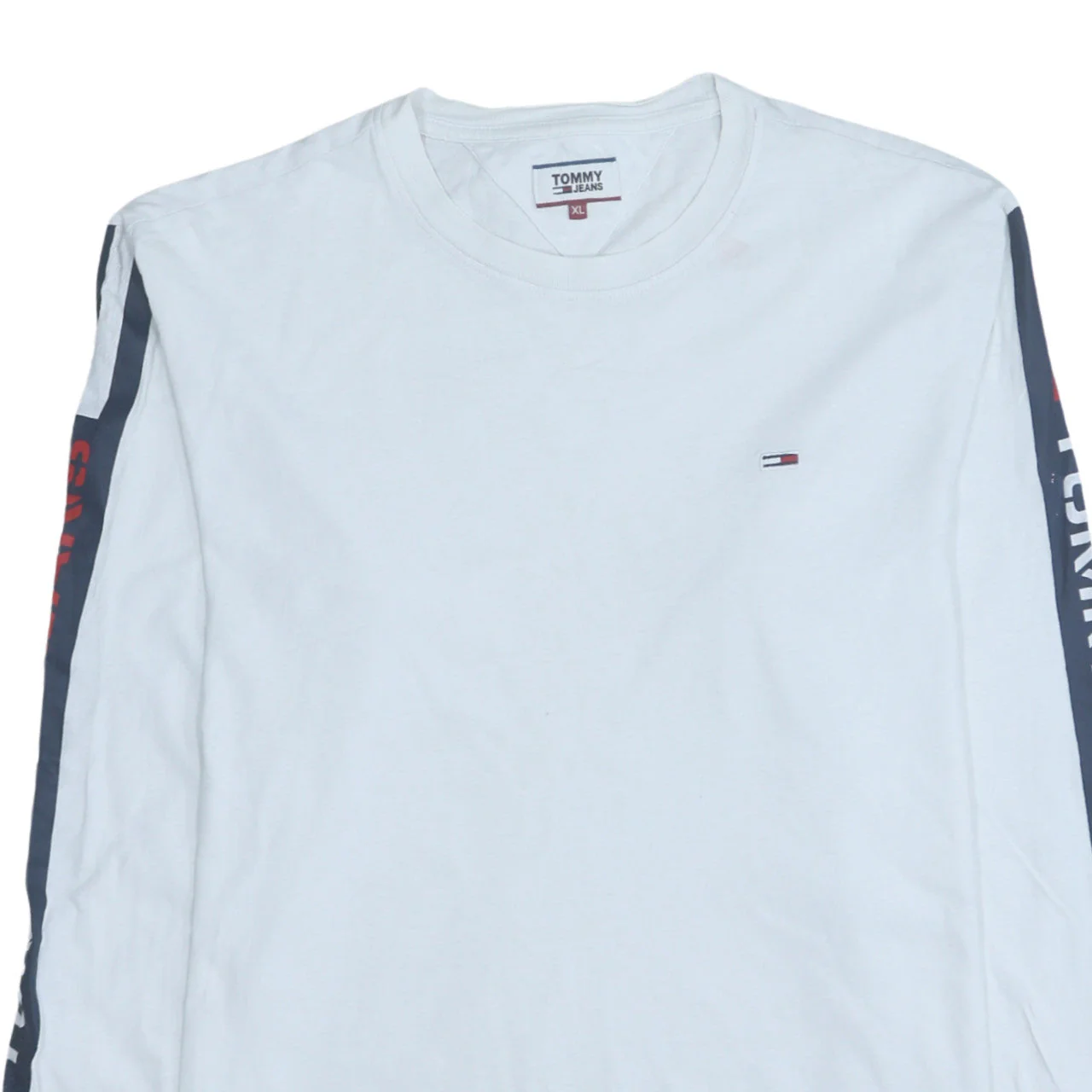 Tommy Jeans Men's White XL Long Sleeve Logo Crew Neck Top - Image 8