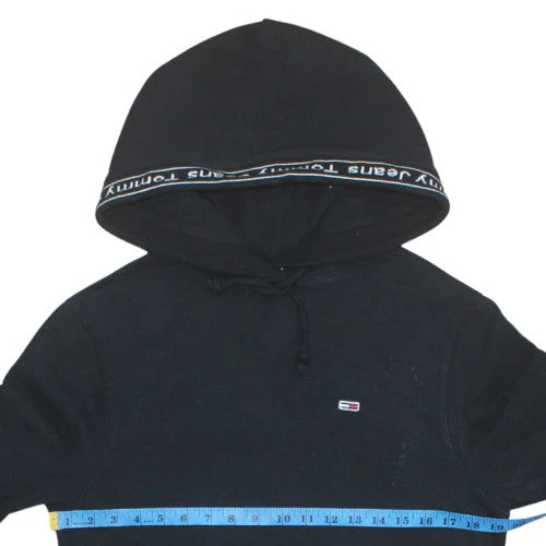 Tommy Jeans Womens Black XS Pullover Hoodie Cotton Logo Casual - Image 2