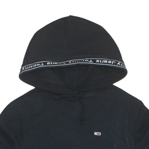 Tommy Jeans Womens Black XS Pullover Hoodie Cotton Logo Casual - Image 8