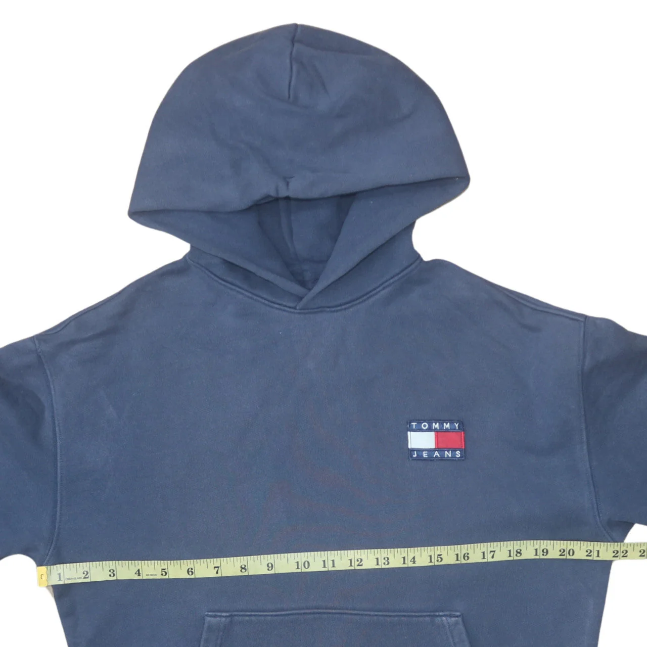 Tommy Jeans Women's Blue Pullover Hoodie Size S Cotton Logo Sweatshirt - Image 2