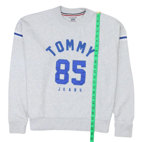 Tommy Jeans Womens Grey Sweatshirt S Crew Neck Pullover Casual 85 Logo - Image 3