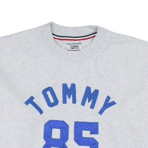 Tommy Jeans Womens Grey Sweatshirt S Crew Neck Pullover Casual 85 Logo - Image 8