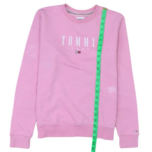 Tommy Jeans Women's Pink Cotton Crew Neck Pullover Sweatshirt Size S - Image 3