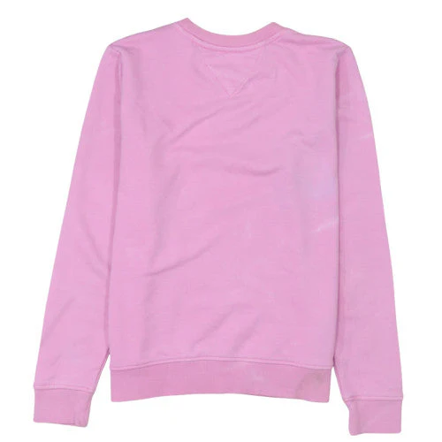 Tommy Jeans Women's Pink Cotton Crew Neck Pullover Sweatshirt Size S - Image 4