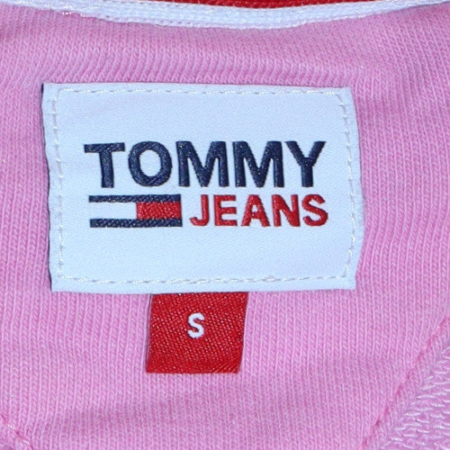 Tommy Jeans Women's Pink Cotton Crew Neck Pullover Sweatshirt Size S - Image 5