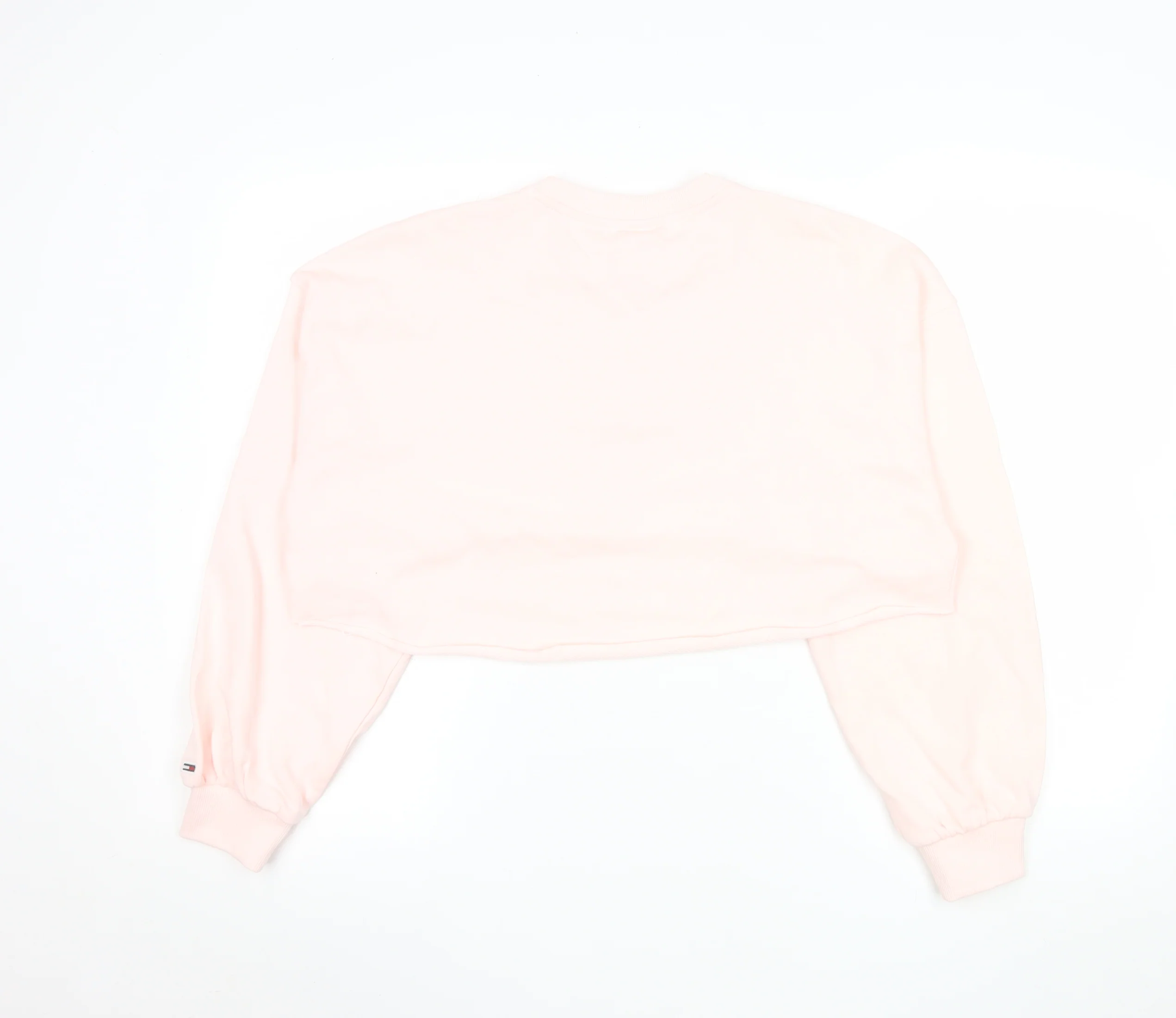 Tommy Jeans Womens Pink Cropped Pullover Sweatshirt Size S - Image 3