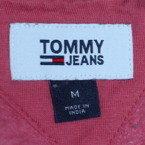 Tommy Jeans Women's Pink V-Neck Pullover Sweatshirt M Cotton Blend - Image 5