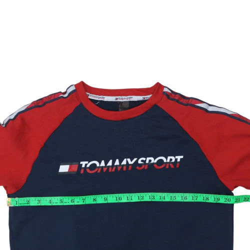 Tommy Sport Men's Blue Red Crew Neck Pullover Sweatshirt M - Image 2