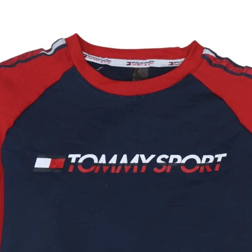 Tommy Sport Men's Blue Red Crew Neck Pullover Sweatshirt M - Image 8