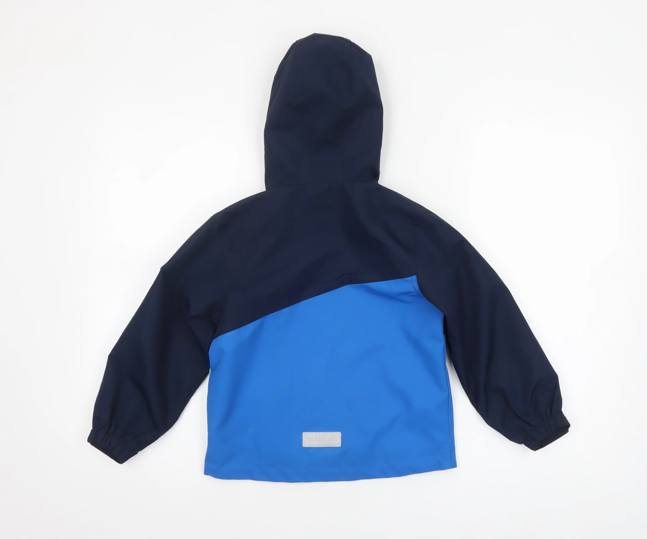 Top&Sky Kids Boys Blue Colourblock Waterproof Hooded Rain Jacket 4-5 Years - Image 3