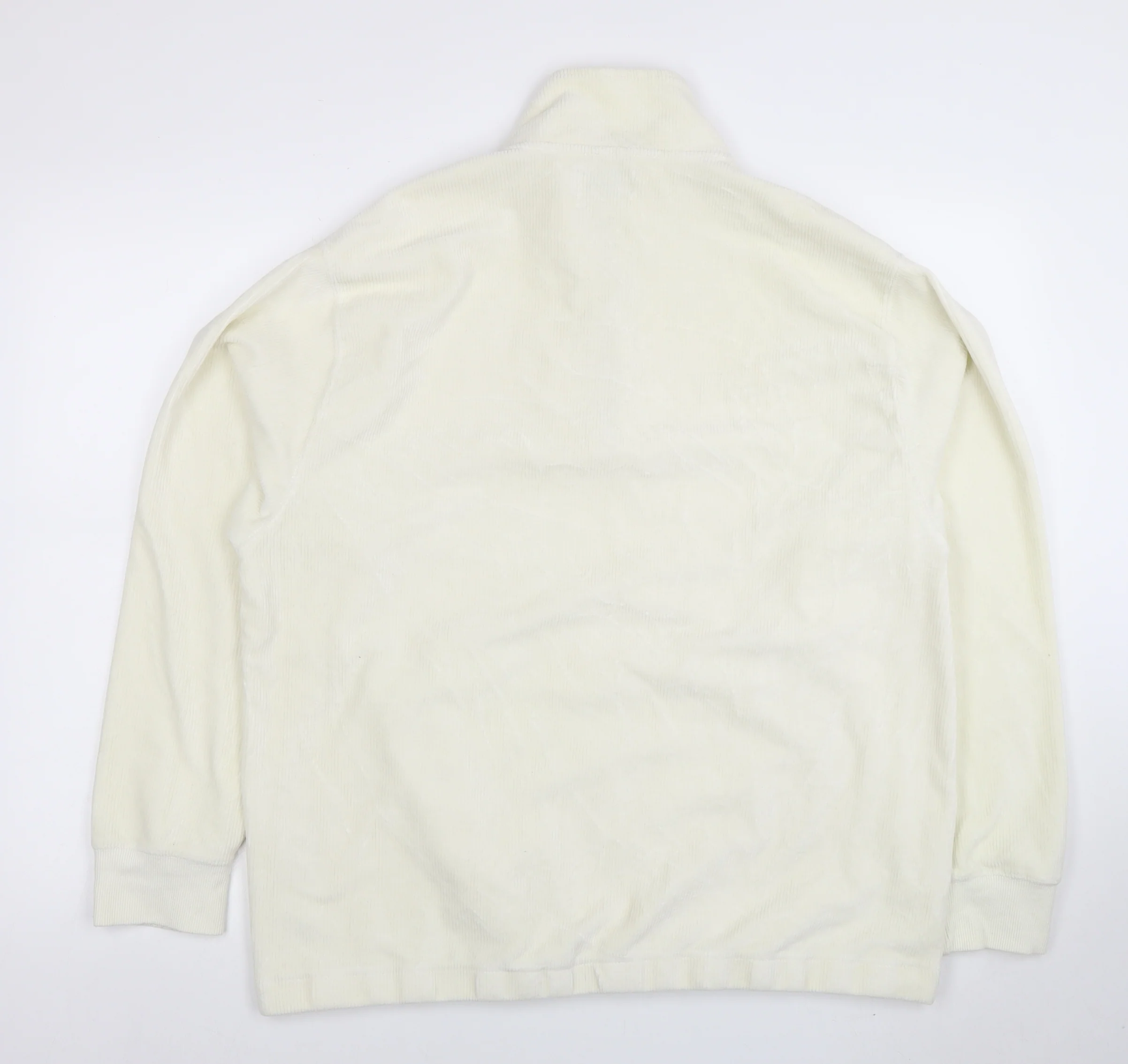 Topman Men’s Ivory Corduroy 1/2 Zip Sweatshirt XL Regular Fit - Image 3