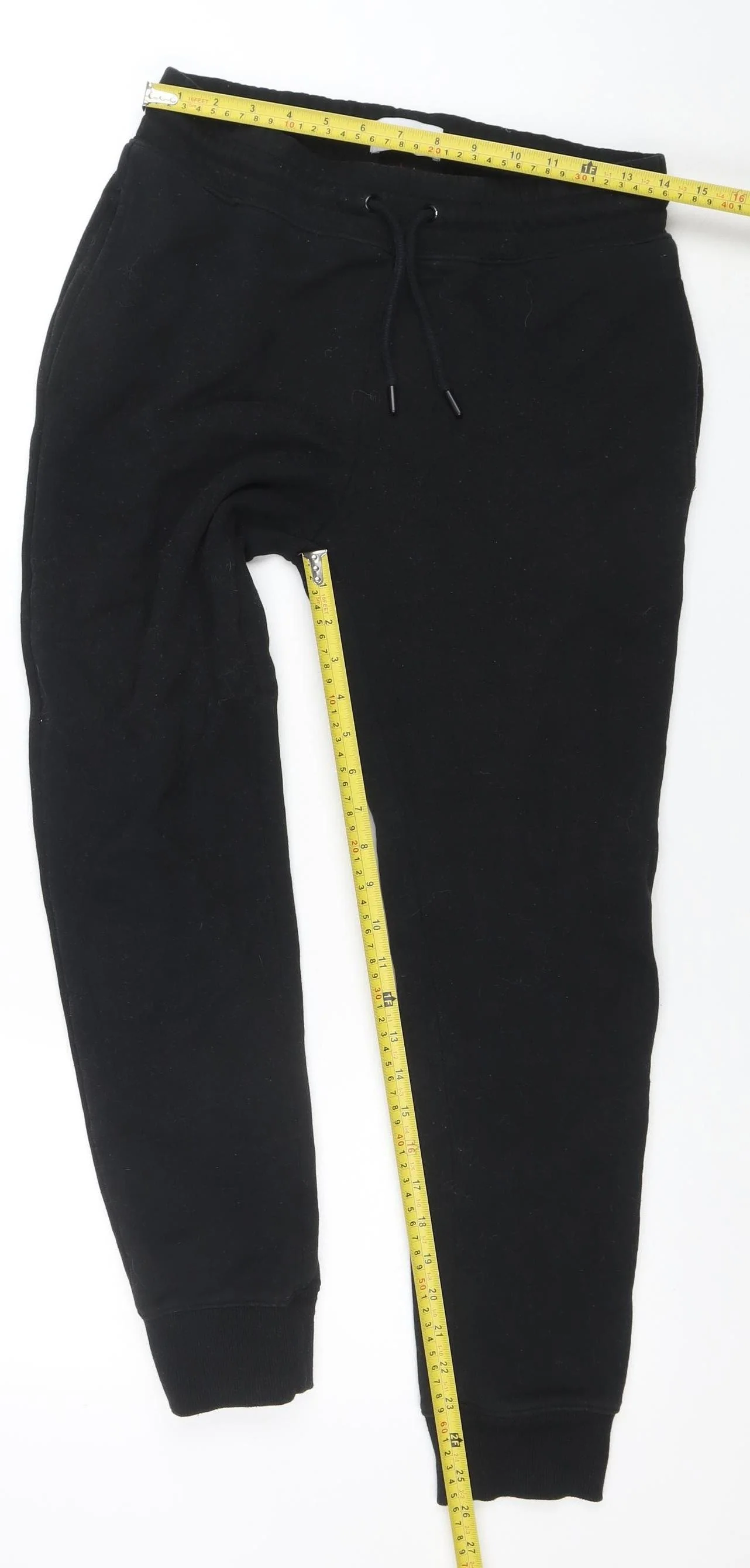 Topman Men's Black Jogger Sweatpants S Regular Fit Cotton Blend - Image 2