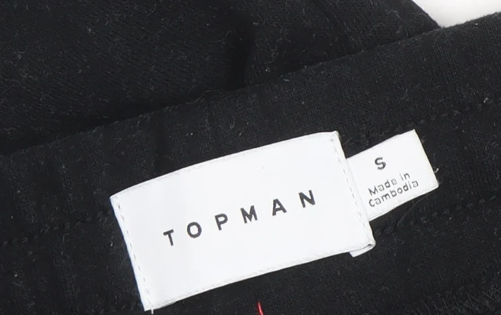 Topman Men's Black Jogger Sweatpants S Regular Fit Cotton Blend - Image 4
