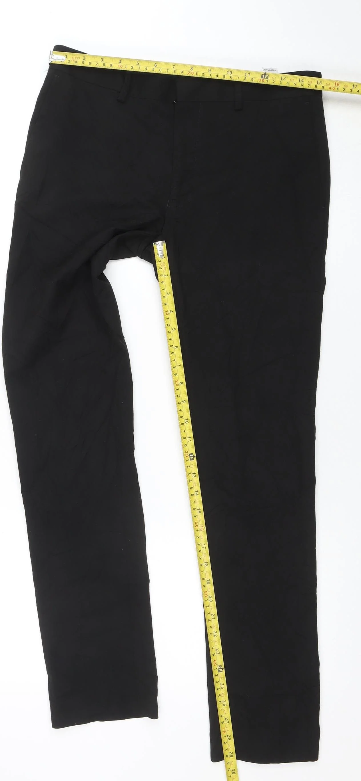 Topman Men's Black Slim Fit Dress Pants Trousers 32R - Image 2