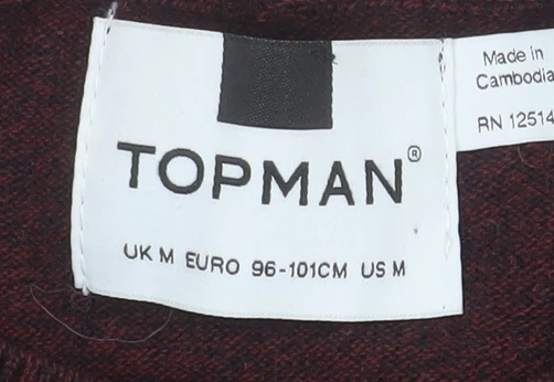 Topman Men's Brown Cotton Crew Neck Jumper Size M - Image 4